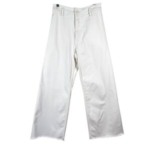 Zara White High-Rise Wide Leg Pants
